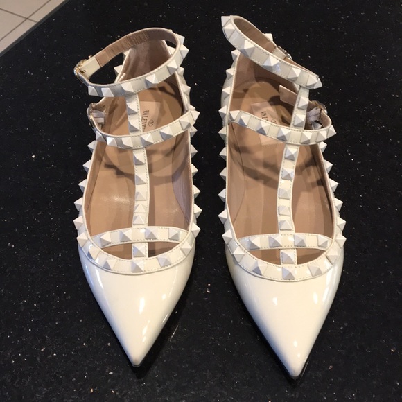 Valentino Shoes - Valentino Rockstud Cage Flat Shoes.